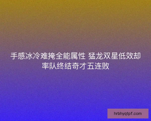 手感冰冷难掩全能属性 猛龙双星低效却率队终结奇才五连败