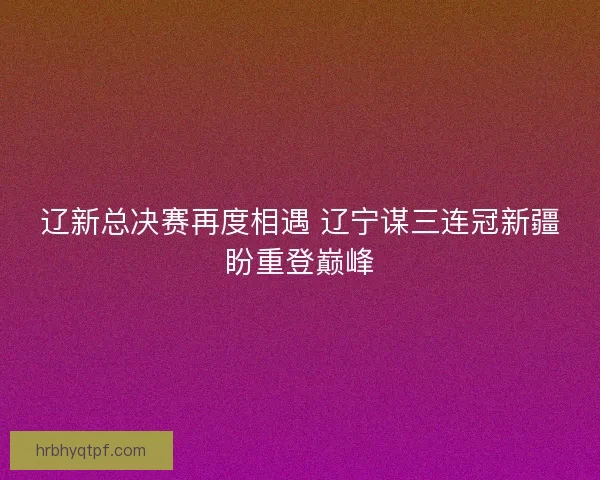 辽新总决赛再度相遇 辽宁谋三连冠新疆盼重登巅峰